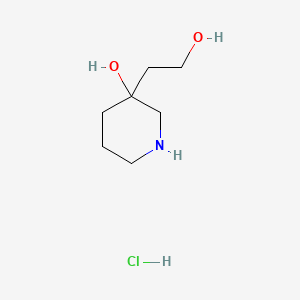 molecular formula C7H16ClNO2 B8217349 3-(2-Hydroxyethyl)piperidin-3-ol;hydrochloride 