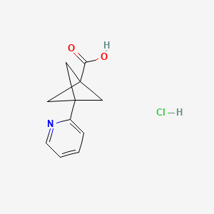 molecular formula C11H12ClNO2 B8217362 3-Pyridin-2-ylbicyclo[1.1.1]pentane-1-carboxylic acid;hydrochloride 