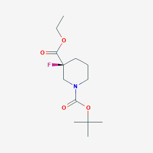 molecular formula C13H22FNO4 B8217364 1-O-tert-butyl 3-O-ethyl (3S)-3-fluoropiperidine-1,3-dicarboxylate 