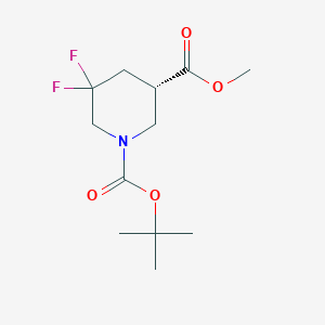 molecular formula C12H19F2NO4 B8217366 1-(tert-Butyl) 3-methyl (S)-5,5-difluoropiperidine-1,3-dicarboxylate 