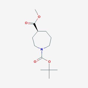 molecular formula C13H23NO4 B8217373 1-O-tert-butyl 4-O-methyl (4S)-azepane-1,4-dicarboxylate 