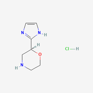 molecular formula C7H12ClN3O B8217378 (2S)-2-(1H-Imidazol-2-yl)morpholine;hydrochloride 