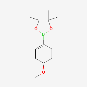 molecular formula C13H23BO3 B8217393 2-[(4S)-4-methoxycyclohexen-1-yl]-4,4,5,5-tetramethyl-1,3,2-dioxaborolane 