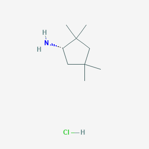 molecular formula C9H20ClN B8217400 (1S)-2,2,4,4-tetramethylcyclopentan-1-amine;hydrochloride 