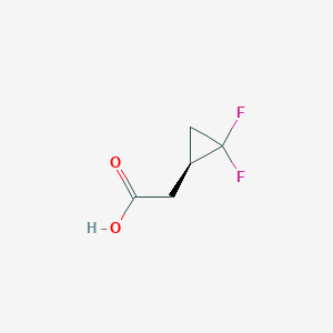 molecular formula C5H6F2O2 B8217401 2-[(1S)-2,2-difluorocyclopropyl]acetic acid 