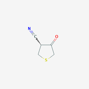 molecular formula C5H5NOS B8217464 (3R)-4-oxothiolane-3-carbonitrile 
