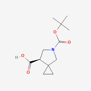 molecular formula C12H19NO4 B8217480 (7R)-5-[(2-methylpropan-2-yl)oxycarbonyl]-5-azaspiro[2.4]heptane-7-carboxylic acid 
