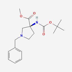 Methyl (3S)-1-benzyl-3-[(2-methylpropan-2-yl)oxycarbonylamino]pyrrolidine-3-carboxylate