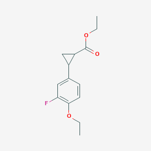 molecular formula C14H17FO3 B8217519 Ethyl 2-(4-ethoxy-3-fluorophenyl)cyclopropane-1-carboxylate 