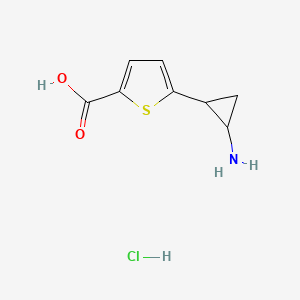 molecular formula C8H10ClNO2S B8217525 5-(2-Aminocyclopropyl)thiophene-2-carboxylic acid;hydrochloride 