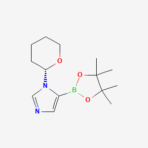 molecular formula C14H23BN2O3 B8217544 1-[(2S)-oxan-2-yl]-5-(4,4,5,5-tetramethyl-1,3,2-dioxaborolan-2-yl)imidazole 