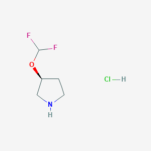 molecular formula C5H10ClF2NO B8217595 (3S)-3-(Difluoromethoxy)pyrrolidine hcl 