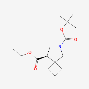 molecular formula C15H25NO4 B8217606 6-O-tert-butyl 8-O-ethyl (8R)-6-azaspiro[3.4]octane-6,8-dicarboxylate 