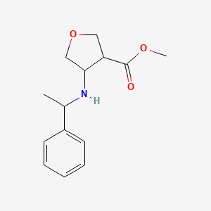 molecular formula C14H19NO3 B8217632 Methyl 4-(1-phenylethylamino)oxolane-3-carboxylate 