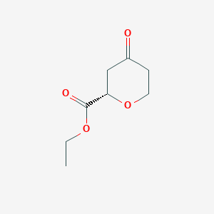 molecular formula C8H12O4 B8217639 (S)-4-Oxotetrahydro-2H-pyran-2-carboxylic acid ethyl ester 