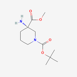 molecular formula C12H22N2O4 B8217651 1-O-tert-butyl 3-O-methyl (3S)-3-aminopiperidine-1,3-dicarboxylate 
