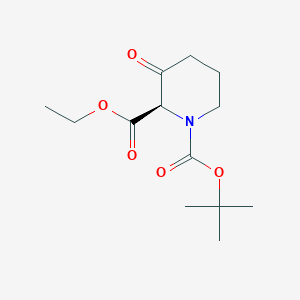 molecular formula C13H21NO5 B8217661 1-O-tert-butyl 2-O-ethyl (2R)-3-oxopiperidine-1,2-dicarboxylate 