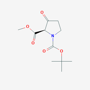 molecular formula C11H17NO5 B8217666 1-O-tert-butyl 2-O-methyl (2R)-3-oxopyrrolidine-1,2-dicarboxylate 