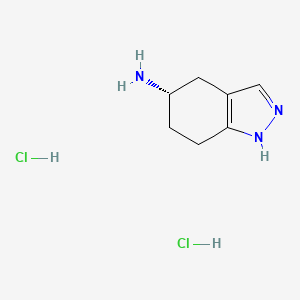 molecular formula C7H13Cl2N3 B8217671 (5S)-4,5,6,7-tetrahydro-1H-indazol-5-amine;dihydrochloride 
