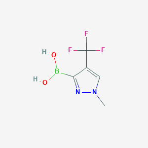 molecular formula C5H6BF3N2O2 B8217695 [1-Methyl-4-(trifluoromethyl)pyrazol-3-yl]boronic acid 
