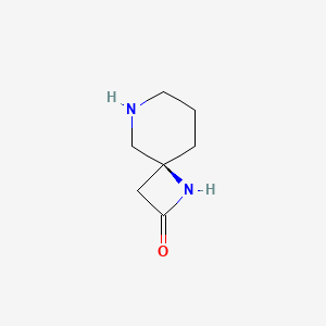 molecular formula C7H12N2O B8217765 (4S)-1,8-diazaspiro[3.5]nonan-2-one 