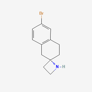 molecular formula C12H14BrN B8217777 (3S)-7-bromospiro[2,4-dihydro-1H-naphthalene-3,2'-azetidine] 