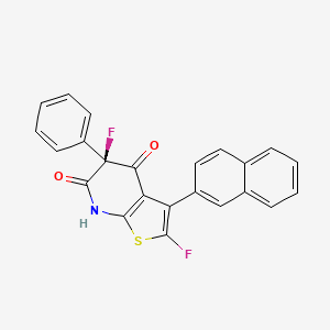 molecular formula C23H13F2NO2S B8217785 (5S)-2,5-difluoro-3-naphthalen-2-yl-5-phenyl-7H-thieno[2,3-b]pyridine-4,6-dione 