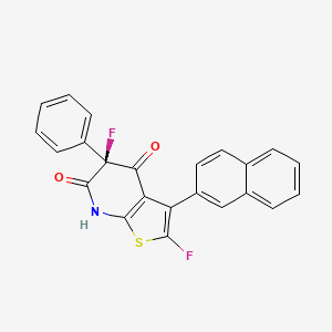 (5S)-2,5-difluoro-3-naphthalen-2-yl-5-phenyl-7H-thieno[2,3-b]pyridine-4,6-dione