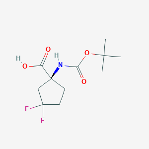 molecular formula C11H17F2NO4 B8217812 (1S)-3,3-difluoro-1-[(2-methylpropan-2-yl)oxycarbonylamino]cyclopentane-1-carboxylic acid 