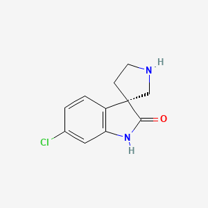 molecular formula C11H11ClN2O B8217830 (3R)-6-chlorospiro[1H-indole-3,3'-pyrrolidine]-2-one 