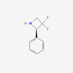 molecular formula C9H9F2N B8217846 (2R)-3,3-difluoro-2-phenylazetidine 