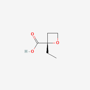 molecular formula C6H10O3 B8217851 (2S)-2-ethyloxetane-2-carboxylic acid 