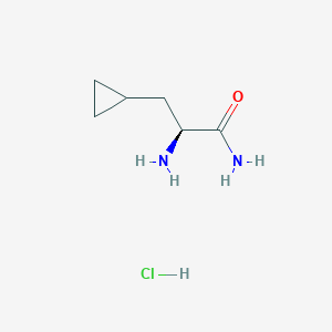 molecular formula C6H13ClN2O B8217867 (S)-2-amino-3-cyclopropylpropanamide hydrochloride 