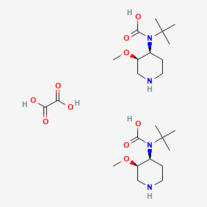 molecular formula C24H46N4O10 B8217868 tert-butyl-[(3R,4S)-3-methoxypiperidin-4-yl]carbamic acid;oxalic acid 