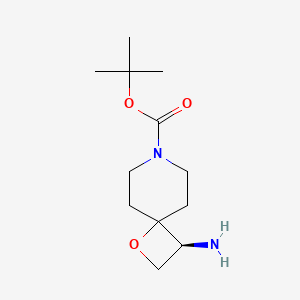 molecular formula C12H22N2O3 B8217870 tert-butyl (3S)-3-amino-1-oxa-7-azaspiro[3.5]nonane-7-carboxylate 