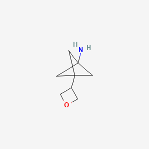 molecular formula C8H13NO B8217884 3-(Oxetan-3-yl)bicyclo[1.1.1]pentan-1-amine 