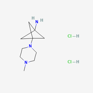 molecular formula C10H21Cl2N3 B8217892 3-(4-Methylpiperazin-1-yl)bicyclo[1.1.1]pentan-1-amine;dihydrochloride 