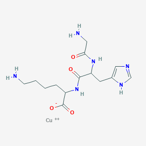 molecular formula C14H23CuN6O4+ B8217913 Copper peptide;GHK-Cu; GHK copper; CG-copper peptide; [N2-(N-Glycyl-L-histidyl)-L-lysinato(2-)]copper 