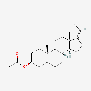 molecular formula C23H34O2 B8218025 (3R,8S,10S,13S,14S,Z)-17-Ethylidene-10,13-dimethyl-2,3,4,5,6,7,8,10,12,13,14,15,16,17-tetradecahydro-1H-cyclopenta[a]phenanthren-3-yl acetate 