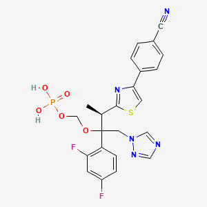 molecular formula C23H20F2N5O5PS B8218054 [(3R)-3-[4-(4-cyanophenyl)-1,3-thiazol-2-yl]-2-(2,4-difluorophenyl)-1-(1,2,4-triazol-1-yl)butan-2-yl]oxymethyl dihydrogen phosphate 