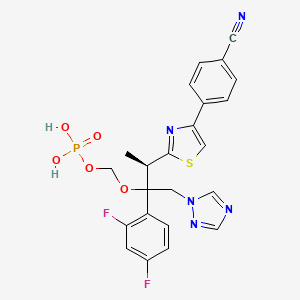 molecular formula C23H20F2N5O5PS B8218054 [(3R)-3-[4-(4-氰基苯基)-1,3-噻唑-2-基]-2-(2,4-二氟苯基)-1-(1,2,4-三唑-1-基)丁-2-基]氧甲基二氢磷酸酯 