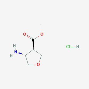 molecular formula C6H12ClNO3 B8218085 Methyl trans-4-aminotetrahydrofuran-3-carboxylate hydrochloride 