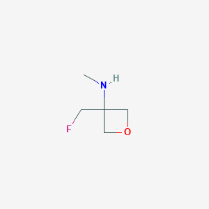 molecular formula C5H10FNO B8218094 3-(Fluoromethyl)-N-methyl-oxetan-3-amine 