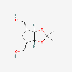 molecular formula C10H18O4 B8218108 [rel-(3aS,4S,6R,6aR)-4-(hydroxymethyl)-2,2-dimethyl-4,5,6,6a-tetrahydro-3aH-cyclopenta[d][1,3]dioxol-6-yl]methanol 