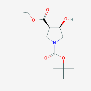 molecular formula C12H21NO5 B8218116 O1-tert-butyl O3-ethyl cis-4-hydroxypyrrolidine-1,3-dicarboxylate 