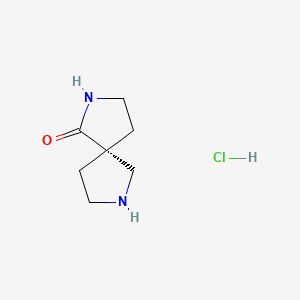 molecular formula C7H13ClN2O B8218123 (5R)-2,7-diazaspiro[4.4]nonan-1-one;hydrochloride 