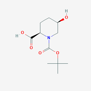 molecular formula C11H19NO5 B8218170 (2R,5R)-1-[(tert-butoxy)carbonyl]-5-hydroxypiperidine-2-carboxylic acid 