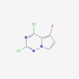 molecular formula C6H2Cl2FN3 B8218192 2,4-Dichloro-5-fluoropyrrolo[2,1-f][1,2,4]triazine 