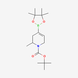 molecular formula C17H30BNO4 B8218199 tert-Butyl 2-methyl-4-(tetramethyl-1,3,2-dioxaborolan-2-yl)-1,2,3,6-tetrahydropyridine-1-carboxylate 