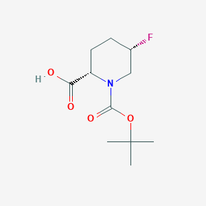 molecular formula C11H18FNO4 B8218204 (2S,5S)-1-(tert-Butoxycarbonyl)-5-fluoropiperidine-2-carboxylic acid 
